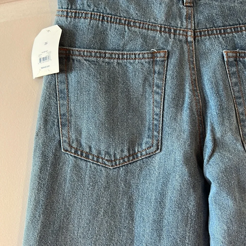 NWT Faded Glory Boys Size 16 Flannel Lined Jeans Blue Denim Plaid Lining